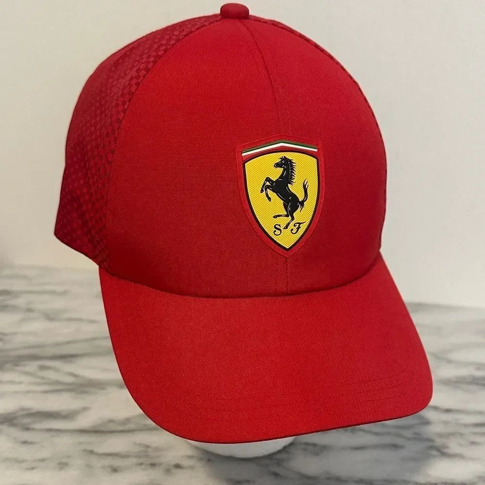 Red Ferrari Cap with Logo Puma NWOT adjustable back strap
